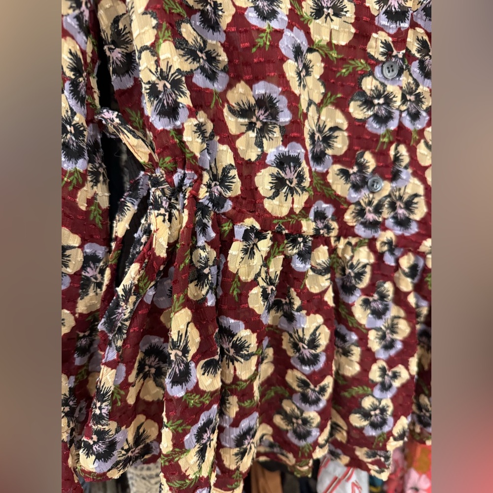 MADEWELL PEONY Floral Print Peplum Top - Picture 4 of 7